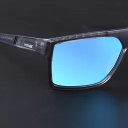 Voyage Wayfarer Polarized Sunglasses for Unisex (Blue Lens | Matt Grey Frame - PMG6806) image 5