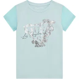 GUESS kids Girls Typography Printed Round Neck Cotton T-shirt-picture-54