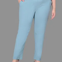 Comfort Lady Women Plus Size Mid-Rise Cotton Trousers-picture-34