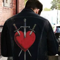 VALKYRE Unisex Graphic Printed Spread Collar Cotton Denim Jacket image 2