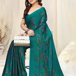 MIRCHI FASHION Ethnic Motifs Printed Ready To Wear Saree with Blouse Piece-image-49