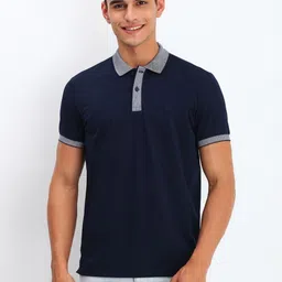 Allen Solly Men Solid Polo Collar Cotton T-shirt-picture-21