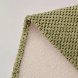 HOUSE OF QUIRK Green & White Solid Velvet 2 Seater Sofa Mat image 4