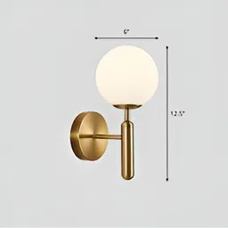 GAUVIK Gold-Toned Aluminium Contemporary Spherical Shaped Wall Lamp image 2