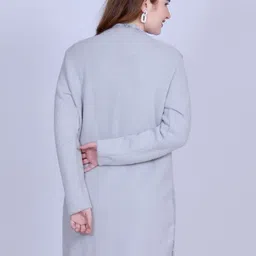 Gouri Women Self Design Woollen Longline Cardigan image 5