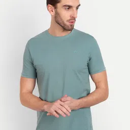 MEGHZ Men Solid Round Neck Cotton Slim Fit T-shirt-picture-37