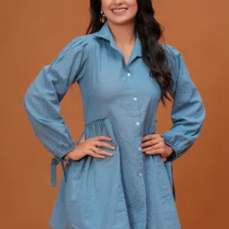 PINGAKSH Striped Bishop Sleeves Cotton Top image 5