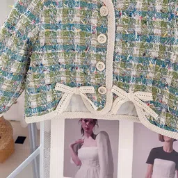 StyleCast x Revolte Girls Collarless Self Design Tailored Jacket image 5