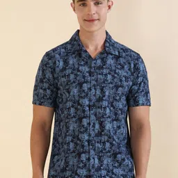 Allen Solly Men Custom Fit Cuban Collar Abstract Printed Cotton Casual Shirt-picture-28