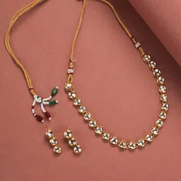 Opal Touch Gold-Plated Cubic Zirconia-Studded Jewellery Set-picture-43