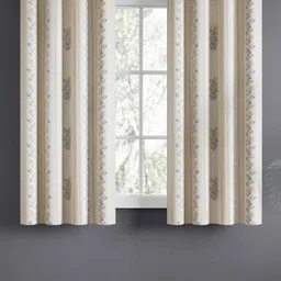 haus & kinder Yellow & White Floral Room Darkening Pure Cotton Window Curtains-picture-11