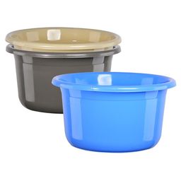 Kuber Industries Blue & Grey 3 Pieces Light Weight Bath Tubs-picture-1