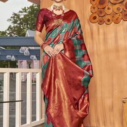 Anouk Rustic Ethnic Motifs Woven Design Zari Kanjeevaram Saree With Blouse Piece-picture-37