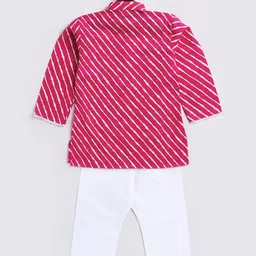 VASTRAMAY Boys Leheriya Printed Regular Pure Cotton Kurta with Pyjamas image 3