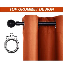 B' Decorlish Rust Set of 2 Room Darkening Door Curtain image 2