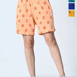 BAESD Women Printed High-Rise Shorts-image-93