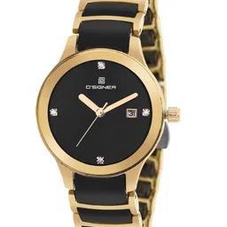 d'signer Dsigner Women Brass Printed Dial & Bracelet Style Straps Analogue Watch 746GBCRM.3L image 2