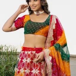 PRETTY PALLU Embroidered Ready to Wear Lehenga & Blouse With Dupatta image 5