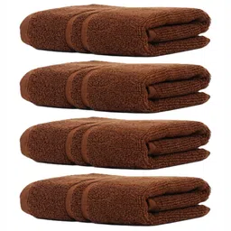 ZAHYA 4-Pcs Brown Cotton Highly Absorbent 460 GSM Hand Towel-image-2