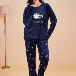 SECRETS BY ZEROKAATA Women Graphic Printed Round Neck Night suit-image-36