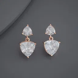 Kushal's Fashion Jewellery Rose Gold Plated Zircon Studded Classic Drop Earrings-picture-46