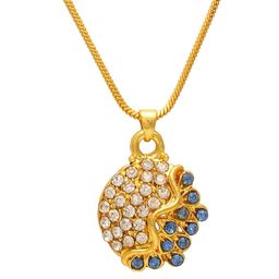 missmister Brass Gold Blue and White (CZ) Cubic Zircon pendant-picture-34