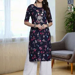 HERE&NOW Women Pack of 3 Ethnic Motifs Printed Daily Straight Kurtas-picture-22