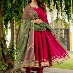 GoSriKi Regular Gotta Patti Kurta with Trousers & Dupatta-picture-37