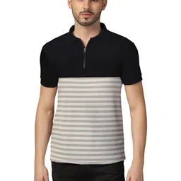 Blisstone Men Striped Polo Collar T-shirt-picture-12