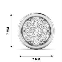 ORIONZ Sterling Silver Cubic Zirconia Studded Circular Shaped Studs image 5
