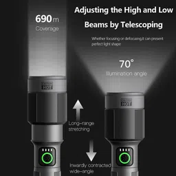 philips Aircraft Aluminium Alloy, Zoom LED Flashlight – 1450 lm, 2200mAh, SFL2101/56 Torch image 3