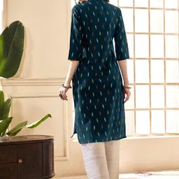 Anouk Purple Abstract Printed Pure Cotton Straight Kurta image 4