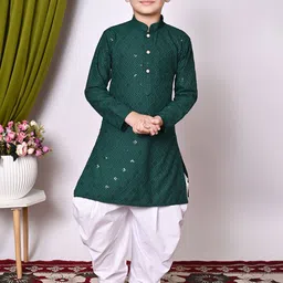 Sangria Boys Embroidered Sequinned Straight Kurta With Patiala-image-60
