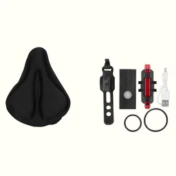 fccracing Premium Gel-Infused Bicycle Saddle Seat Cover & Front-Tail Light Combo Saddle Cover Free Size-picture-30