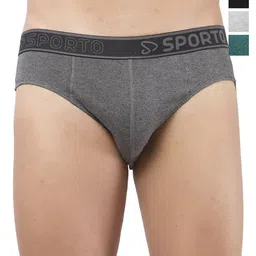 Sporto by Macho Pack Of 4 Super Combed Cotton Mid-Rise Basic Briefs-picture-36