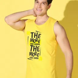 WOOSTRO Men Pack of 2 Typography Printed Round Neck Cotton Slim Fit Sports T-shirts image 4