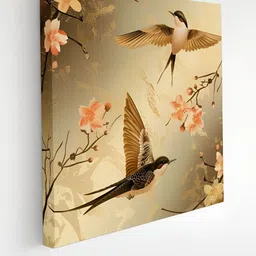 Myntra Elegant Homes Beige Flying Birds Canvas Wall Art-image-58