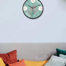 RANDOM Multicoloured & Turquoise Blue Printed Contemporary Wall Clock image 4