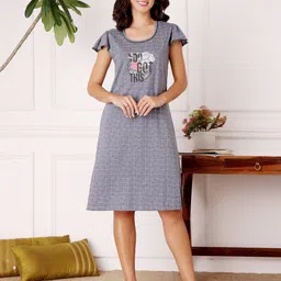 Bodycare Women Pure Cotton T-shirt Nightdress-image-94