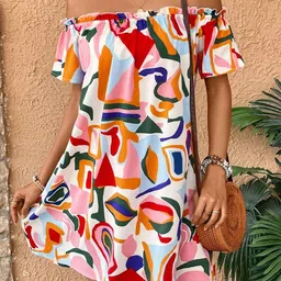 StyleCast Printed Off-Shoulder A-Line Mini Dress-picture-11