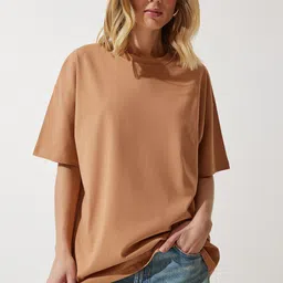 Happiness istanbul Women Extended Sleeves Pockets T-shirt-image-82
