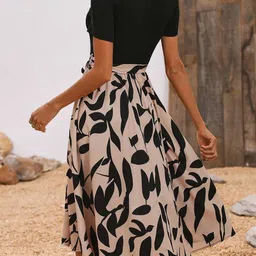 StyleCast Printed Fit and Flare Midi Dress image 5
