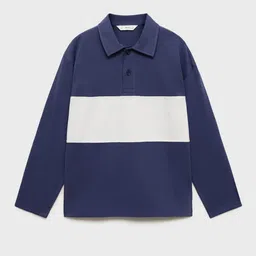 Mango Kids Boys Striped Polo Collar T-shirt image 3