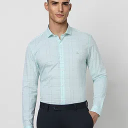 Peter England Checked Spread Collar Slim Fit Formal Shirt-picture-15