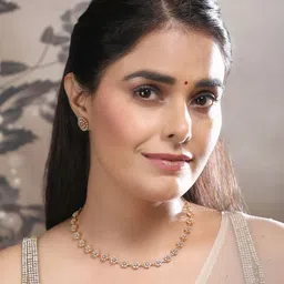 Thrillz Women Gold-Plated Stone studded Jewellery Set-image-0