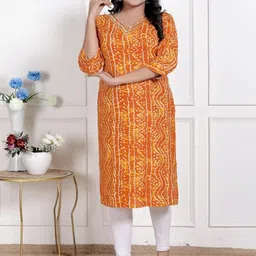 ANGIYA Women Orange Kurtas-picture-23