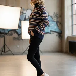 Mast & Harbour Striped Pullover Sweater image 4