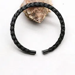 MEENAZ Men Silver Plated Stainless Steel Cuff Bracelet-image-6