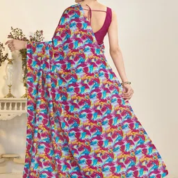 Garden Vareli Abstract Printed Saree With Blouse Piece image 2