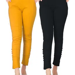 SAJATA Women Black Cotton Casual Cigarette Trousers-picture-19